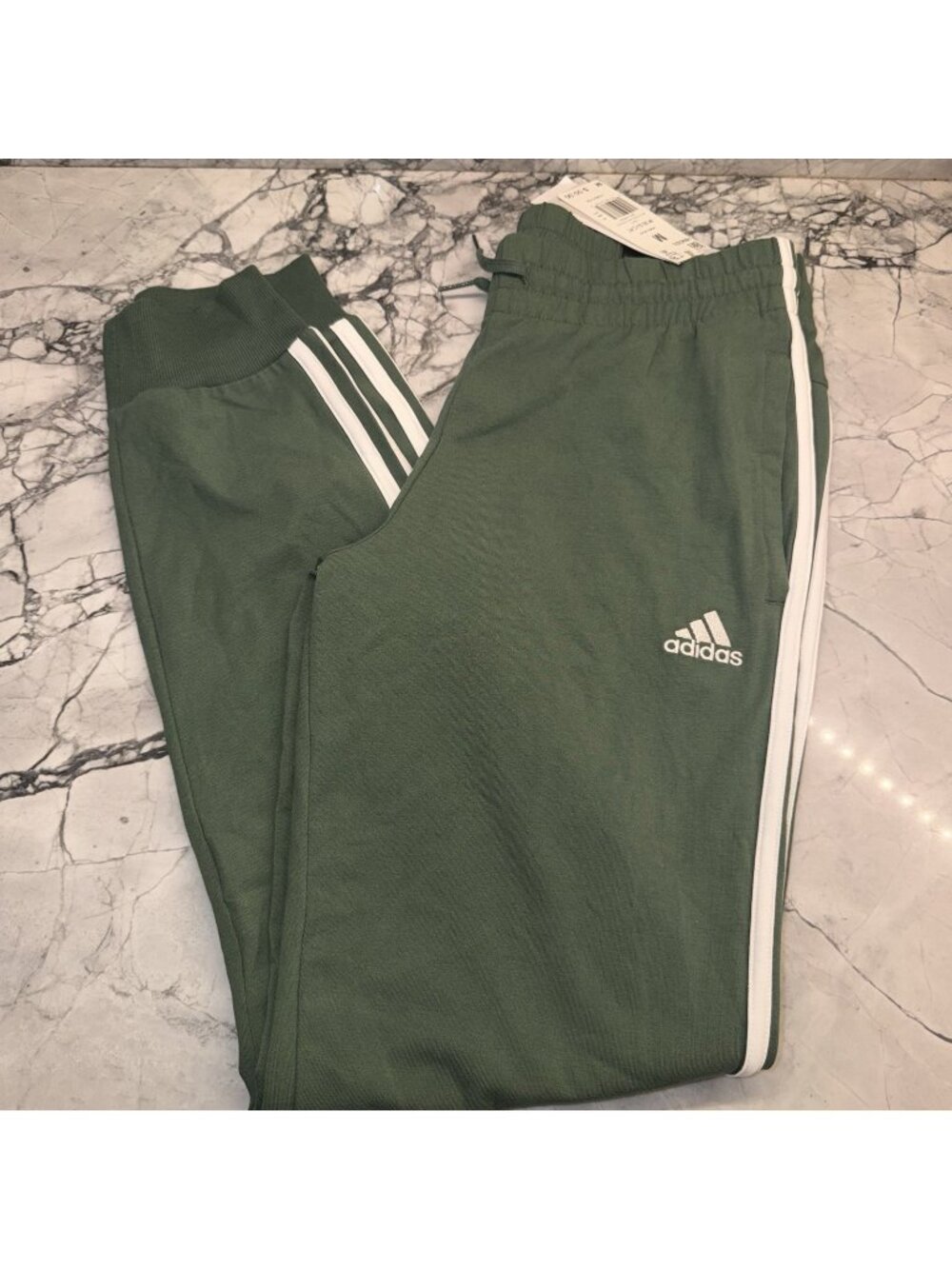 Adidas Women’s Med Essentials Single Jersey 3-Stripes Pants Slim Fit Tapered NEW